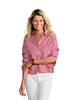 The Crop Shirt- Cranberry Check