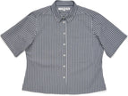 Claridge & King- The Short Sleeve Crop Shirt- Blue Lagoon Stripe - Edit by Elaine Turner