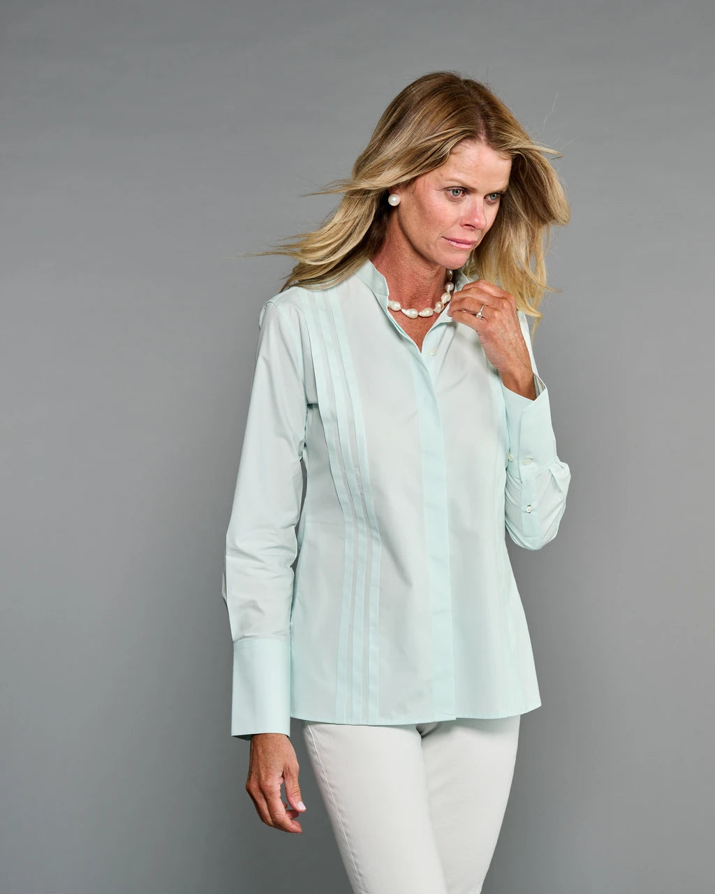 Claridge & King- The Annie Shirt- Cool Mint - Edit by Elaine Turner