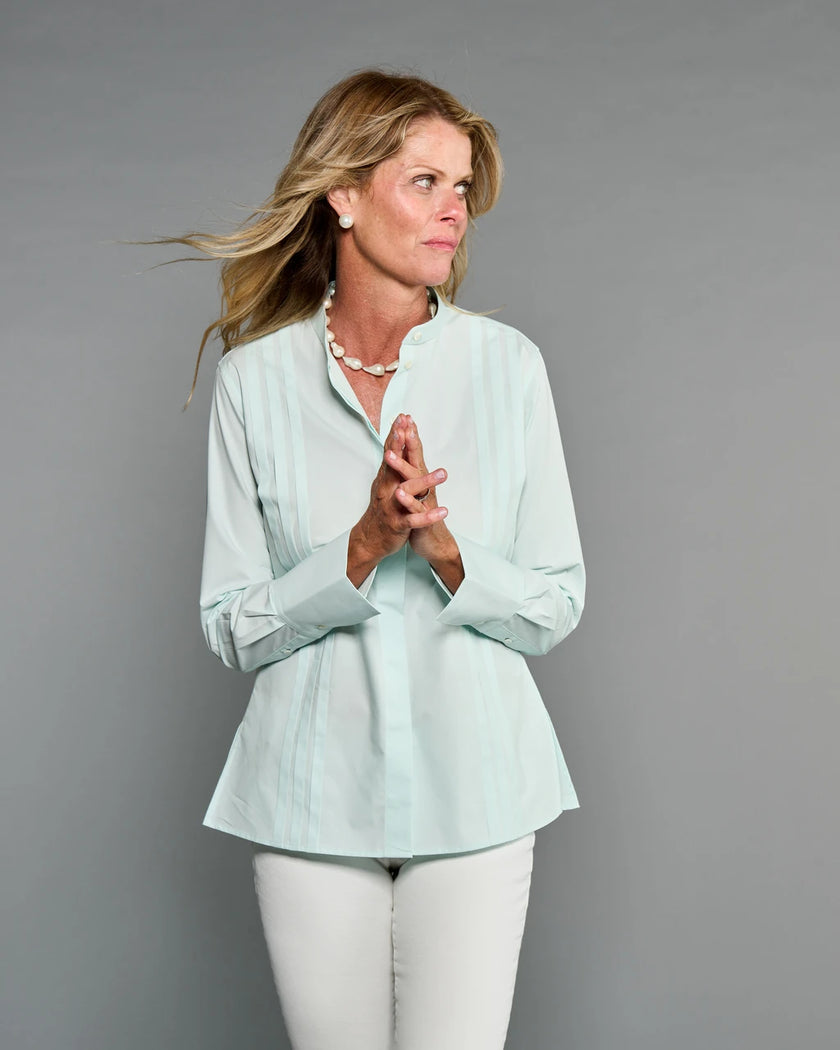 Claridge & King- The Annie Shirt- Cool Mint - Edit by Elaine Turner