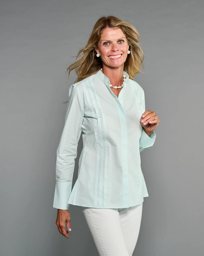 Claridge & King- The Annie Shirt- Cool Mint - Edit by Elaine Turner