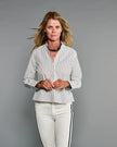 Claridge & King- The Banded Crop Shirt- Two Black Stripes - Edit by Elaine Turner