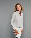 Claridge & King- The Banded Crop Shirt- Two Black Stripes - Edit by Elaine Turner