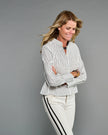 Claridge & King- The Banded Crop Shirt- Two Black Stripes - Edit by Elaine Turner
