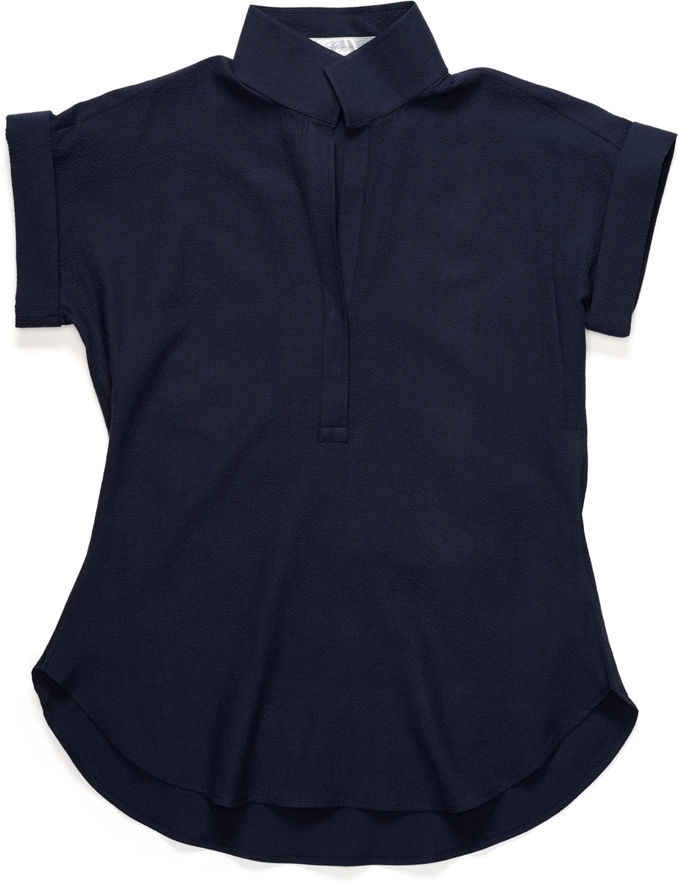 Claridge & King- The Cap Sleeve League Blouse- Midnight Seersucker - Edit by Elaine Turner