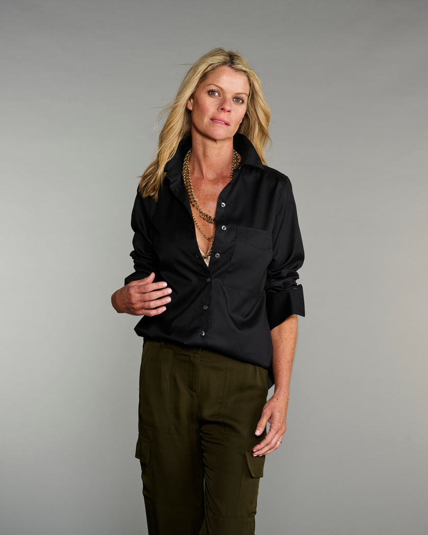 The Mod- Pitch Black Poplin