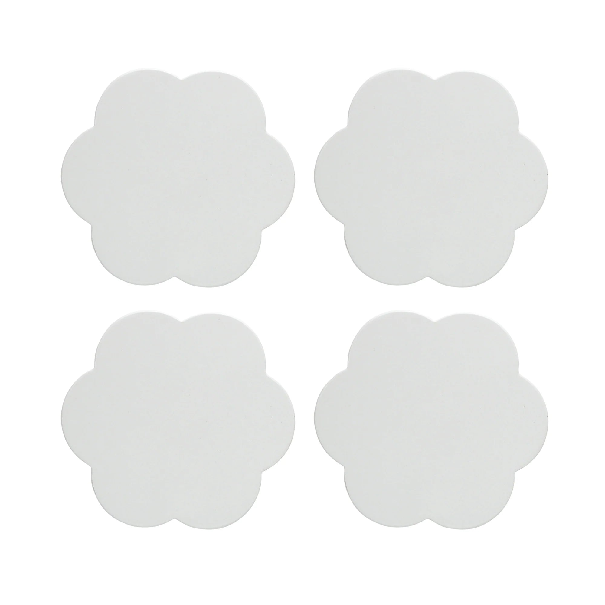 White Scallop Coasters- Set of 4