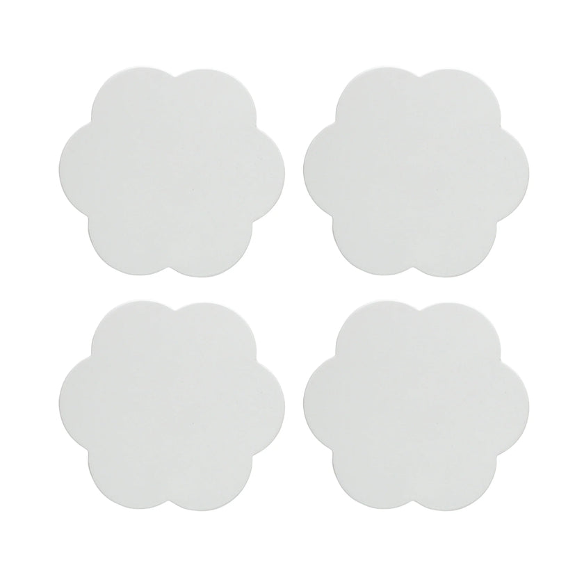 White Scallop Coasters- Set of 4