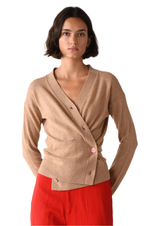 The Wrap Cardigan, Camel Cashmere Blend