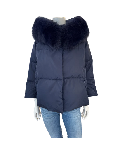 Cortland Park- Hallstatt Jacket with Fox Collar. Available at Edit by Elaine Turner in Houston, TX. Full front view. 