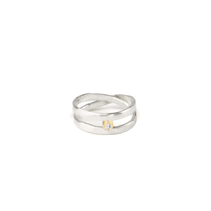 Half North Star Ring w/ Diamond