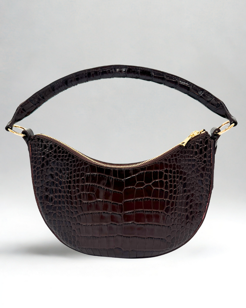 Sawyer Shoulder Bag- Chocolate Croc