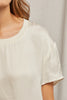 Delphine Satin Crew Neck Tee- Sugar