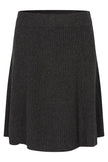 A dusty chocolate ribbed knit A-line skirt with a wide waistband, shown against a plain white background.

Dea Kudibal- Alesandra knit skirt dusty chocolate. Available at Edit by Elaine Turner in Houston, TX. Flat Lay View. 