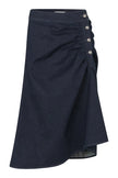 Dea Kudibal - Giselle Denim Skirt - Dark Blue. Available at Edit by Elaine Turner in Houston, TX. Flat Lay View. 