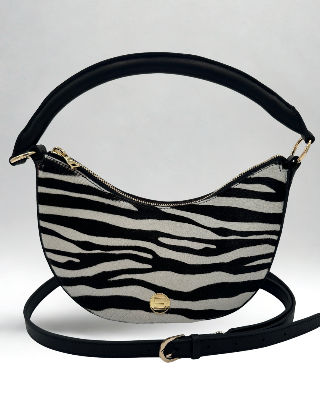 Sawyer Shoulder Bag- Zebra Haircalf