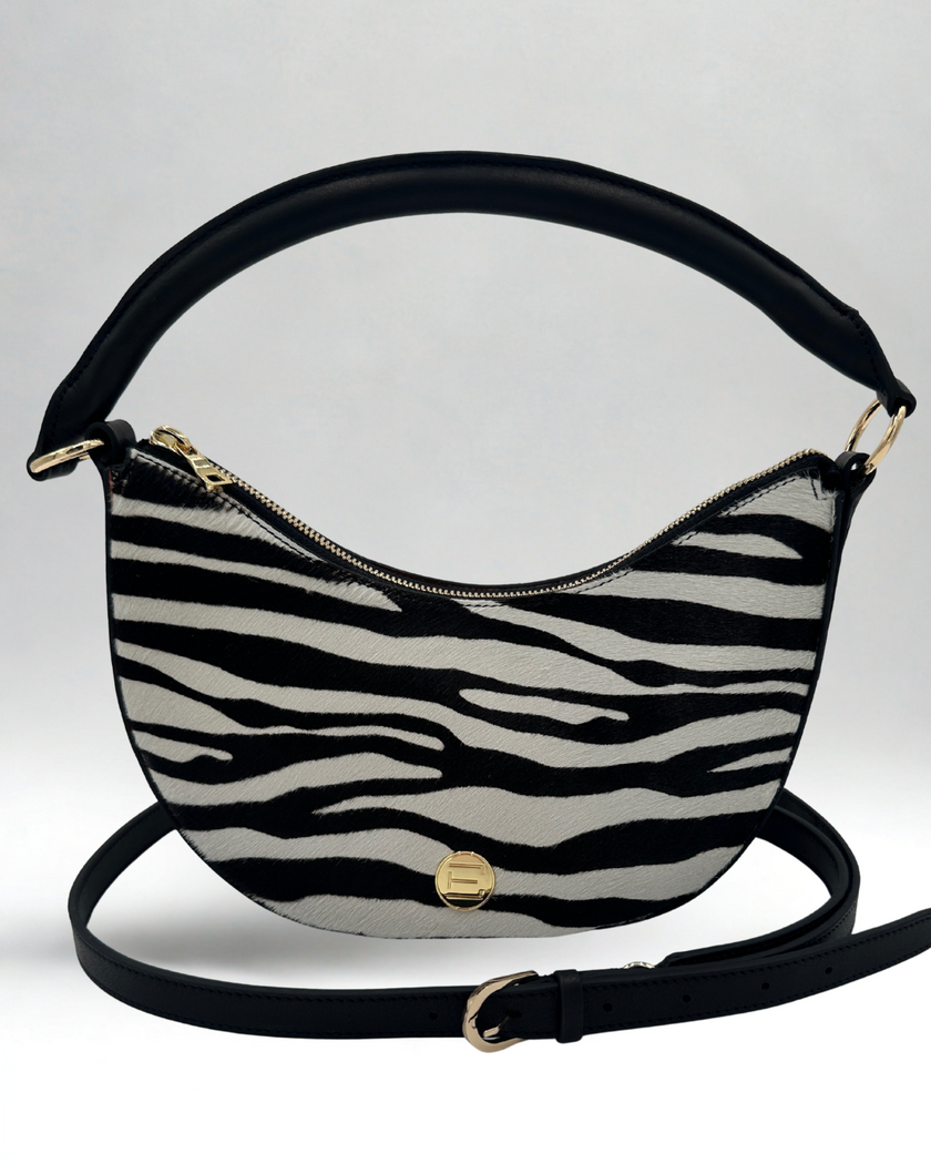 Sawyer Shoulder Bag- Zebra Haircalf
