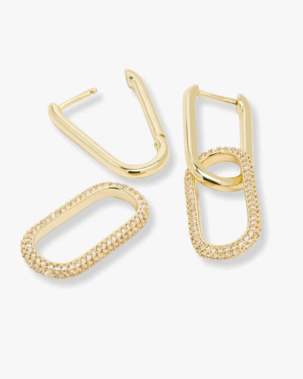 Carrie Pave Chain Covertible Huggies- Gold