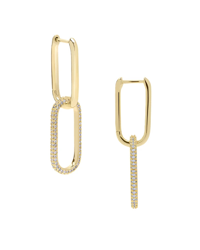 Carrie Pave Chain Covertible Huggies- Gold
