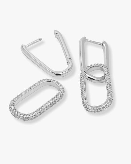 Carrie Pave Chain Covertible Huggies- Silver