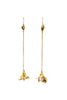 Gold Mother of Pearl Flower Drop Earrings