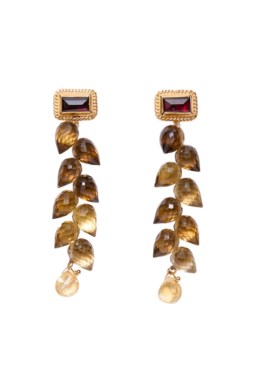 Angie Whiskey Quartz Earrings