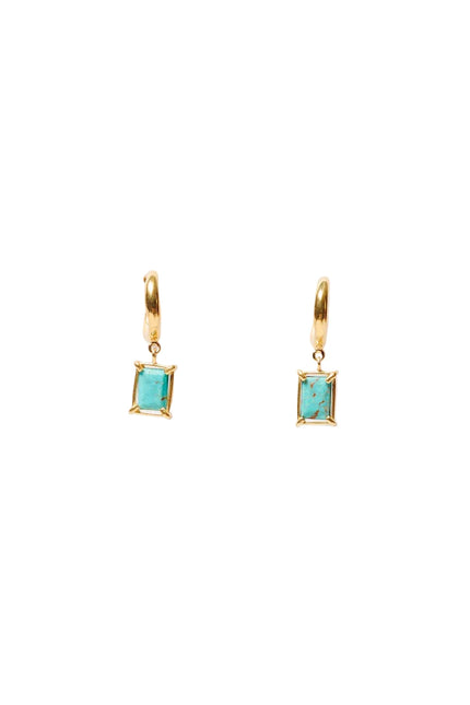 CHAN LUU- Tabby Turquoise Hoop Earrings