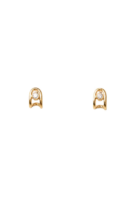 Diamond Arc Huggies- Yellow Gold