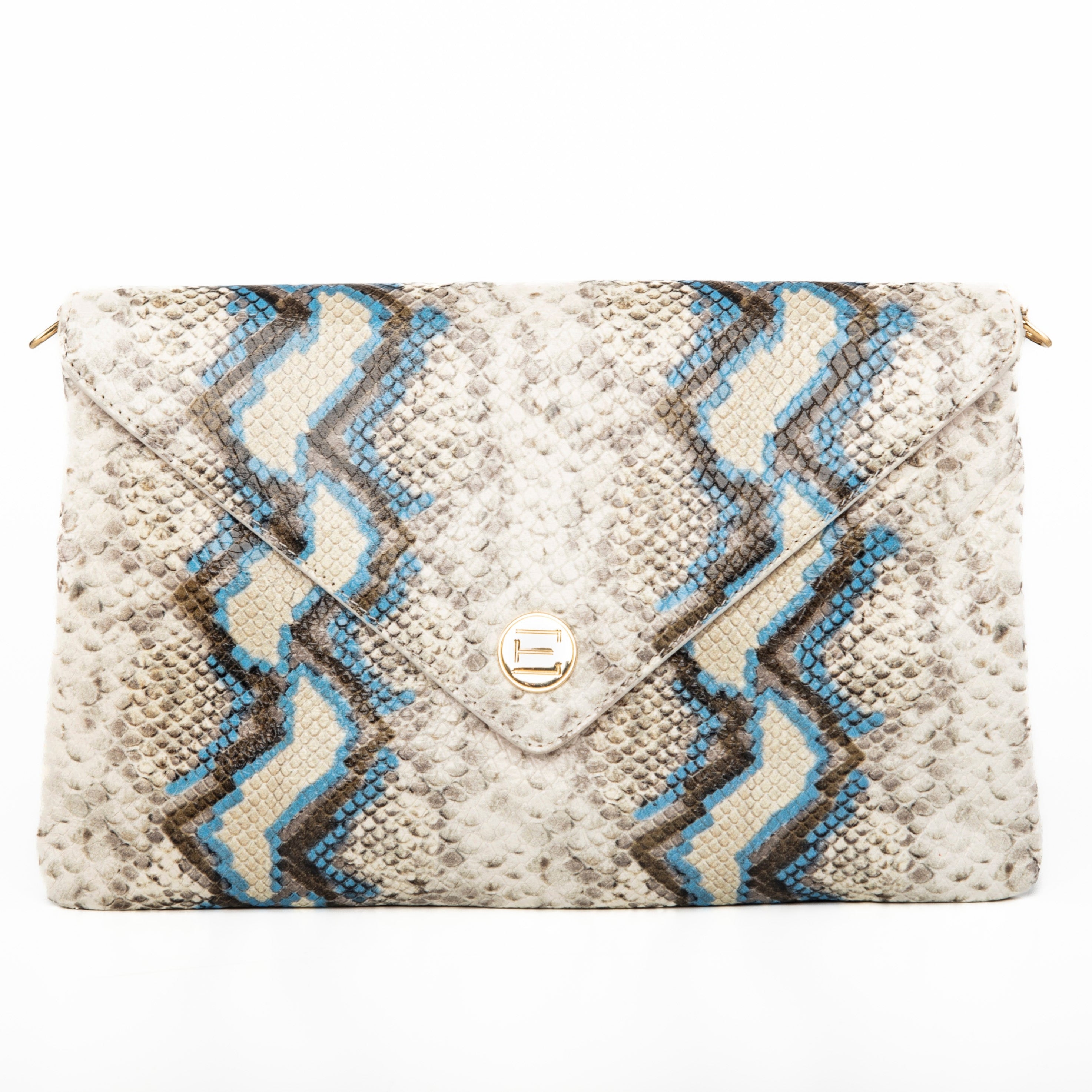 Bella Clutch Blue Multi Python