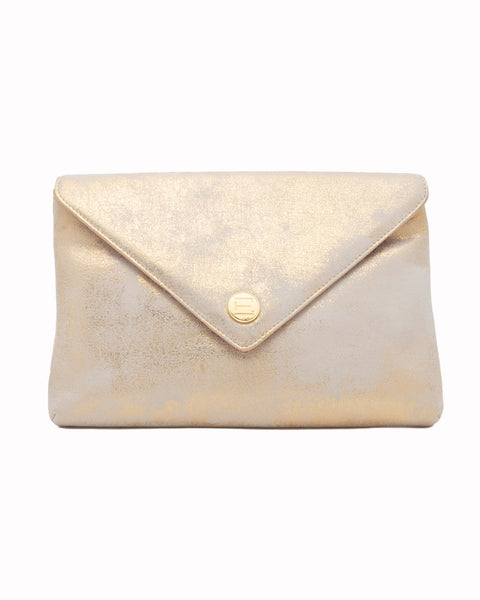 Elaine Turner- Bella Clutch- Distressed Champagne Leather