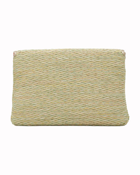 Elaine Turner- Bella Clutch- Citrine Grasscloth