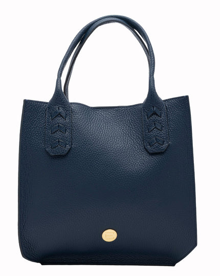 Elaine Turner- Mauney Satchel Bag- Navy Pebble
