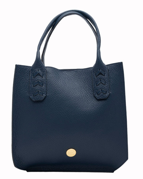 Elaine Turner- Mauney Satchel Bag- Navy Pebble