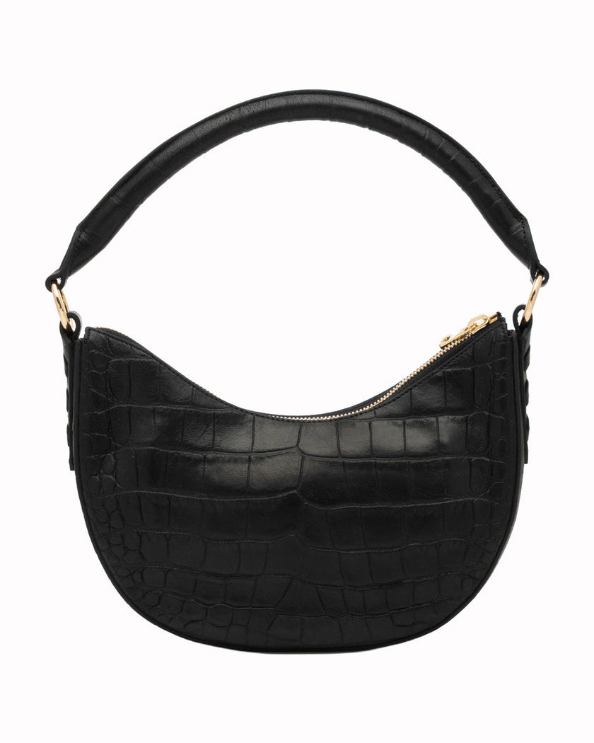 Elaine Turner- Sawyer Shoulder Bag- Black Croc - Edit by Elaine Turner