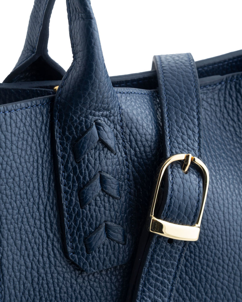 Elaine Turner- Mauney Satchel Bag- Navy Pebble - Edit by Elaine Turner
