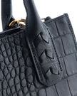 Elaine Turner- Mauney Satchel Bag- Black Embossed Croc - Edit by Elaine Turner