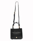 Elaine Turner- Mauney Satchel Bag- Black Embossed Croc - Edit by Elaine Turner