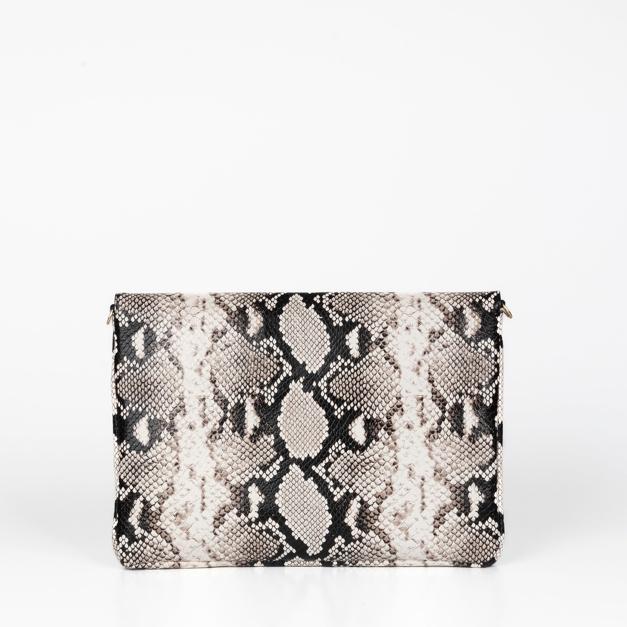 The Aerin Envelope Clutch - Black & White Python