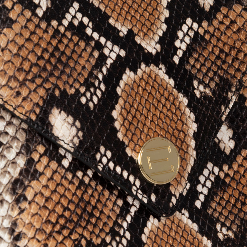 The Aerin Envelope Clutch - Camel Python