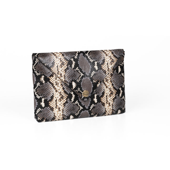 The Aerin Envelope Clutch - Gray Python