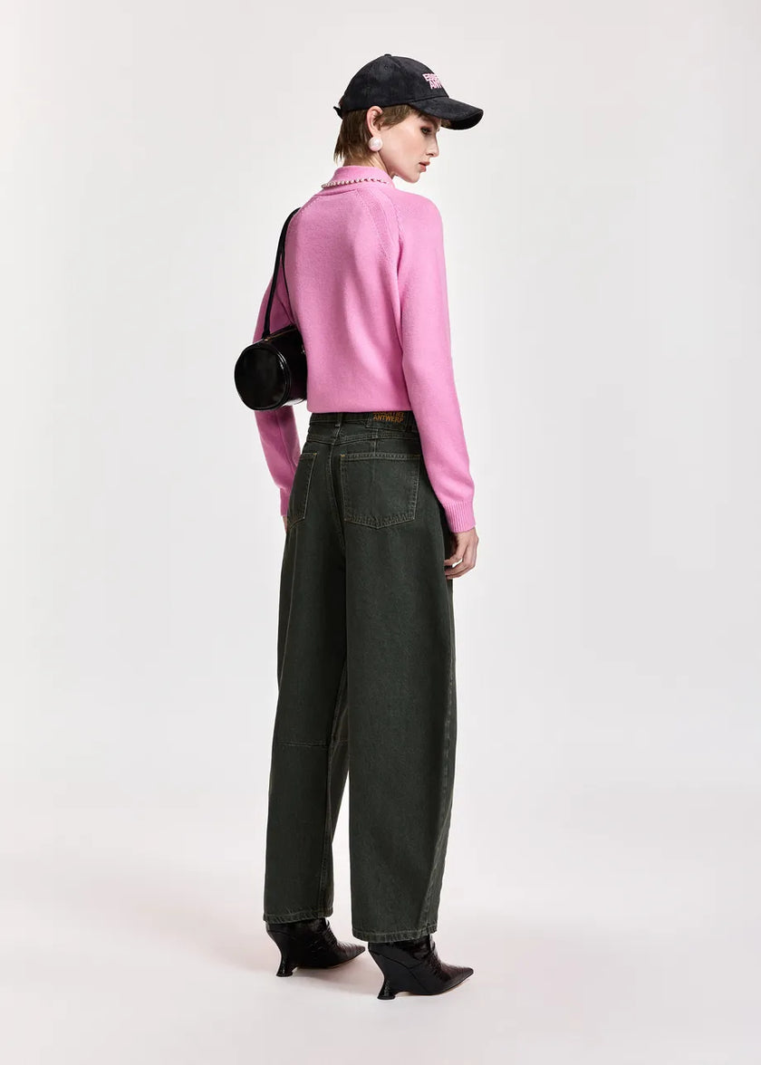 Essentiel Antwerp-Kasa Pullover sweater - millenial pink. Available at edit by Elaine Turner in Houston, TX.  Back view.