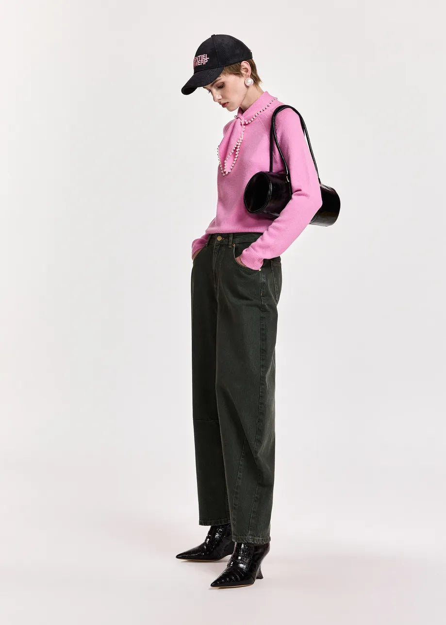 Essentiel Antwerp-Kasa Pullover sweater - millenial pink. Available at edit by Elaine Turner in Houston, TX. Full side view.