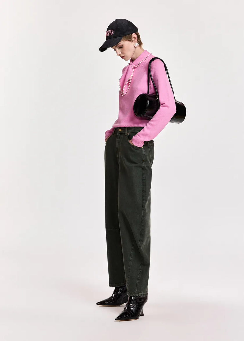 Essentiel Antwerp-Kasa Pullover sweater - millenial pink. Available at edit by Elaine Turner in Houston, TX. Full side view.
