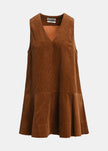 Essentiel Antwerp- Kelvet Corduroy Mini Dress - Brown Sugar