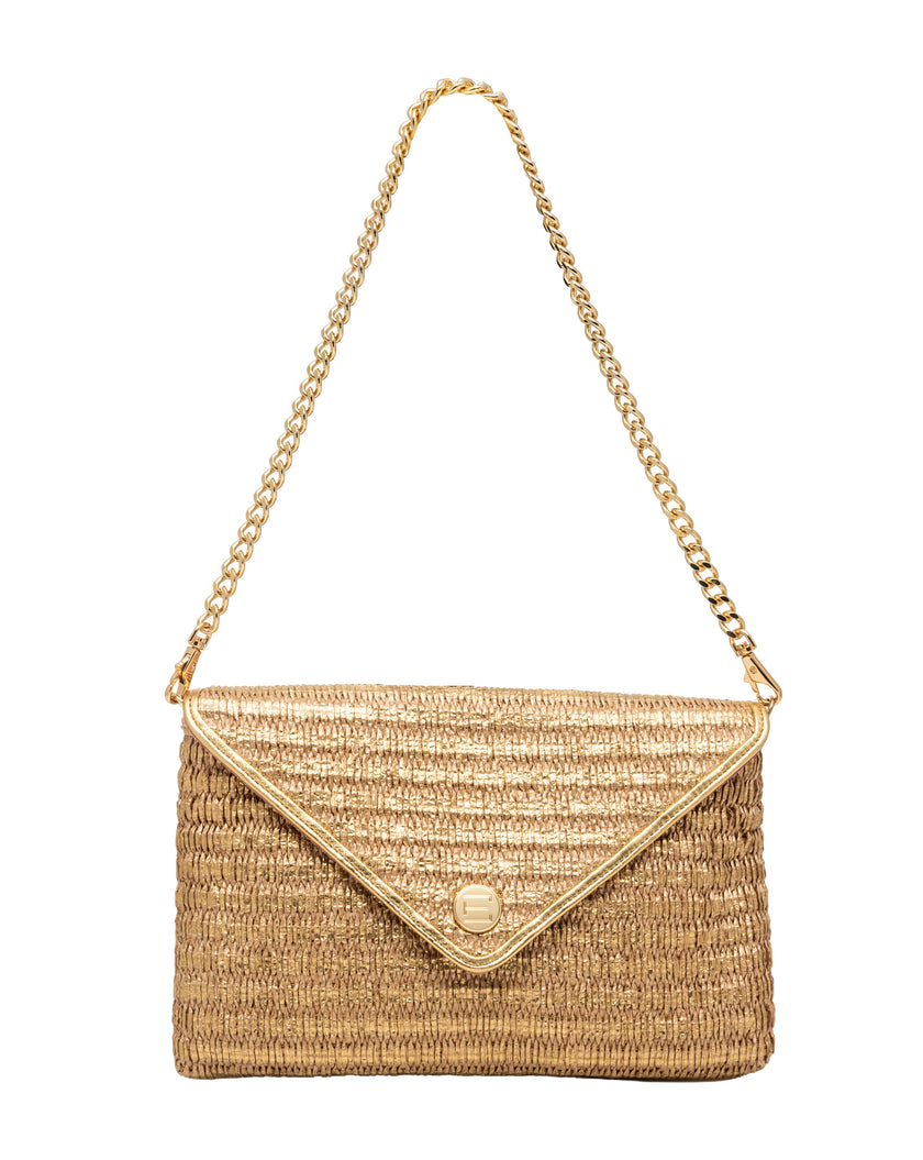 Elaine Turner- Bella Clutch- Gold Raffia - Edit by Elaine Turner
