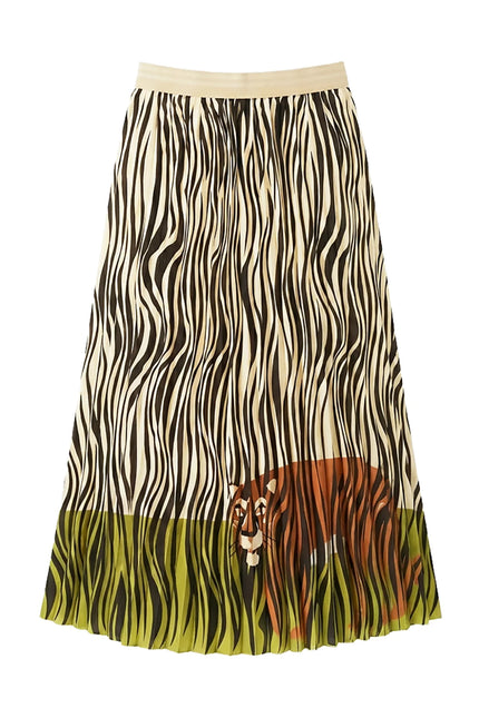 Le Superbe- Hidden Tiger Pleated Skirt