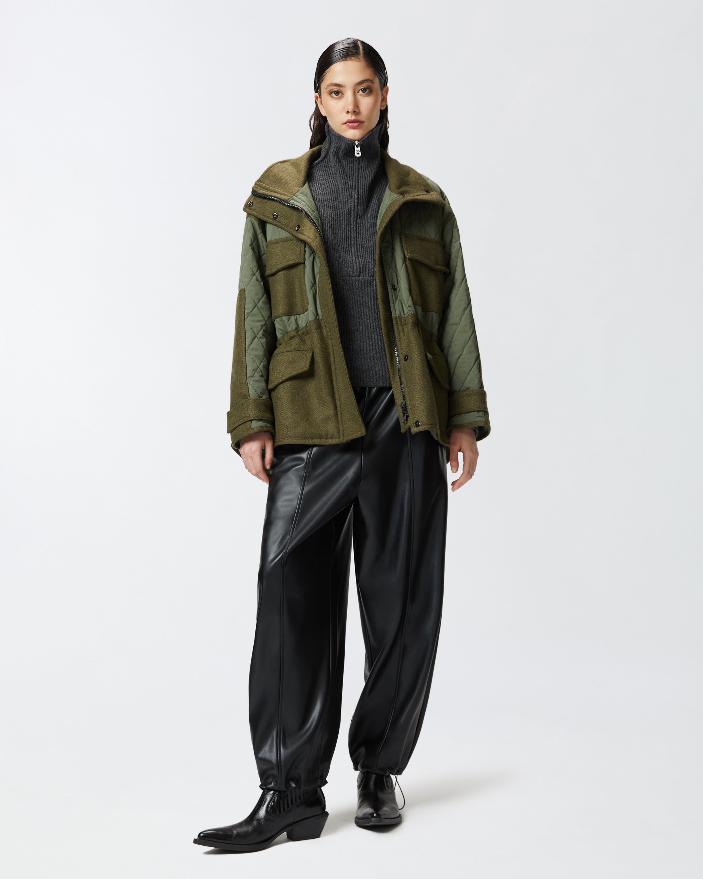 PINKO Faux Leather Balloon Trousers