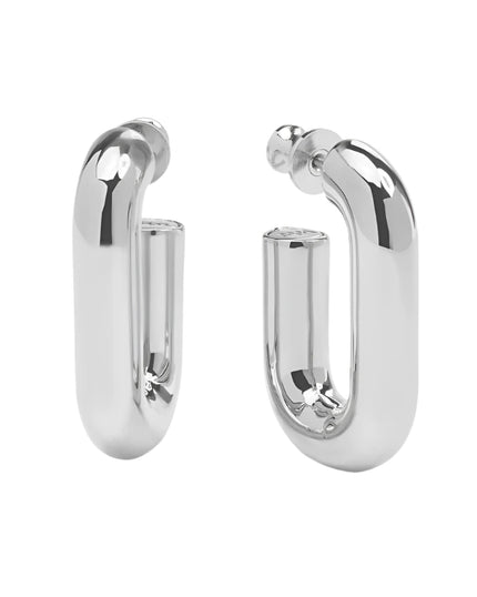 Frankie Chain Huggies- Silver
