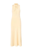 PINKO- Ribbed Beige Sleeveless and Fitted Midi Dress - Edit by Elaine Turner