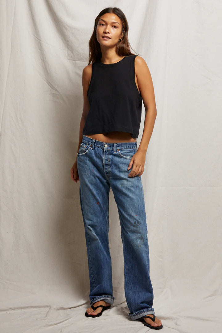 Gracie Recycled Cotton Tank- Black